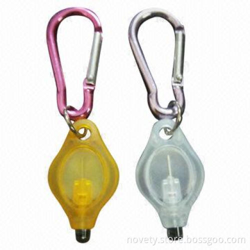 LED Keychains, Made of Metal and ABS, with 4 x AG3 Batteries